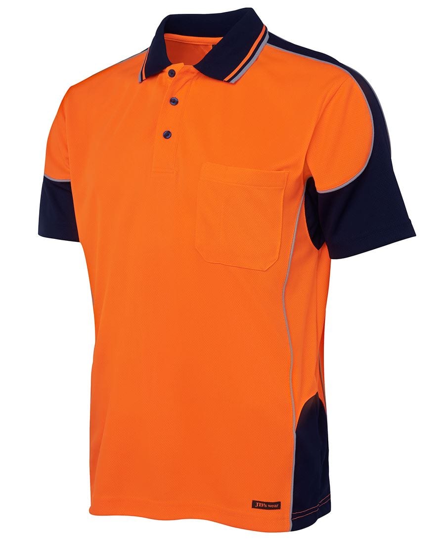 6HCP4 Hi Vis Contrast Piping Polo