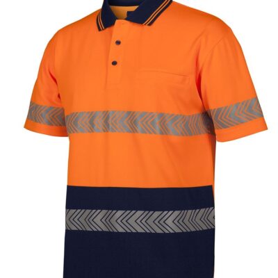6HSST Hi Vis S/S Segmented Tape Polo