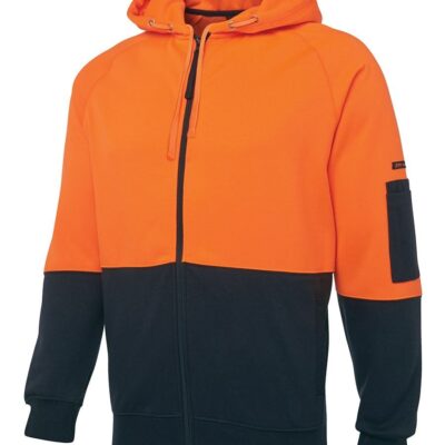 6HVH Hi Vis Full Zip Fleecy Hoodie